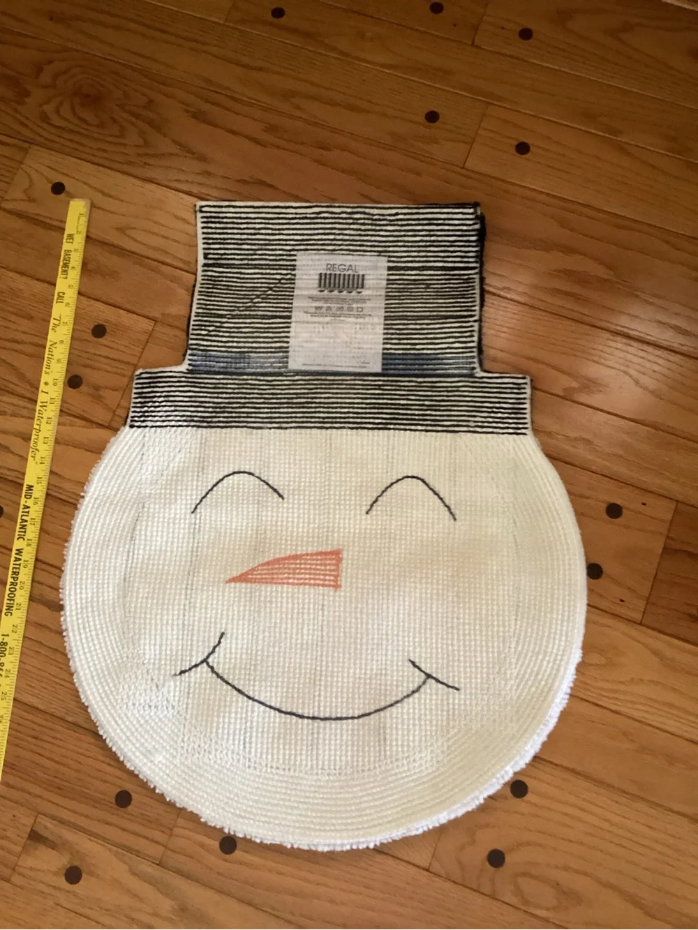 Festive Snowman floor Mat - White, Black & Orange